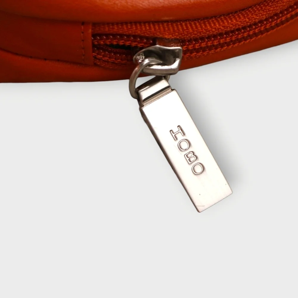 Hobo International Lux Orange Leather Collect Cosmetic / Organizer Case
